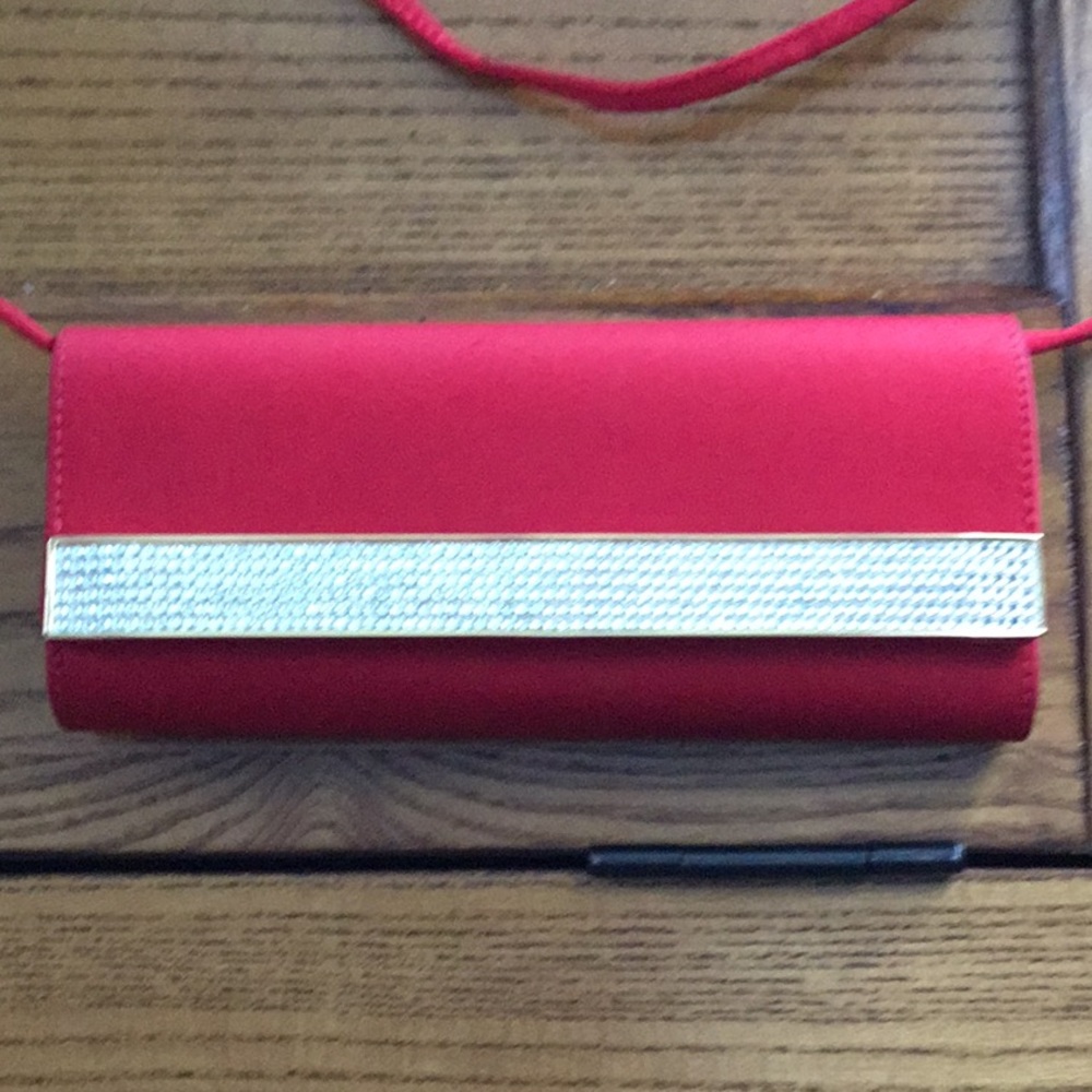 Red Satin Danielle evening clutch!